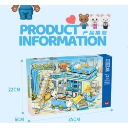 ZHEGAO 613011 non  CHUNG CƯ BẢO HÙNG LAI bộ đồ chơi xếp lắp ráp ghép mô hình BABY BEAR APARTMENT 1165 khối