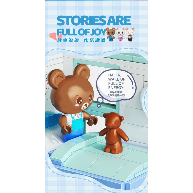 ZHEGAO 613011 non  CHUNG CƯ BẢO HÙNG LAI bộ đồ chơi xếp lắp ráp ghép mô hình BABY BEAR APARTMENT 1165 khối