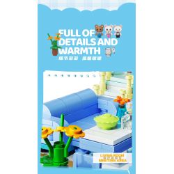 ZHEGAO 613011 non  CHUNG CƯ BẢO HÙNG LAI bộ đồ chơi xếp lắp ráp ghép mô hình BABY BEAR APARTMENT 1165 khối