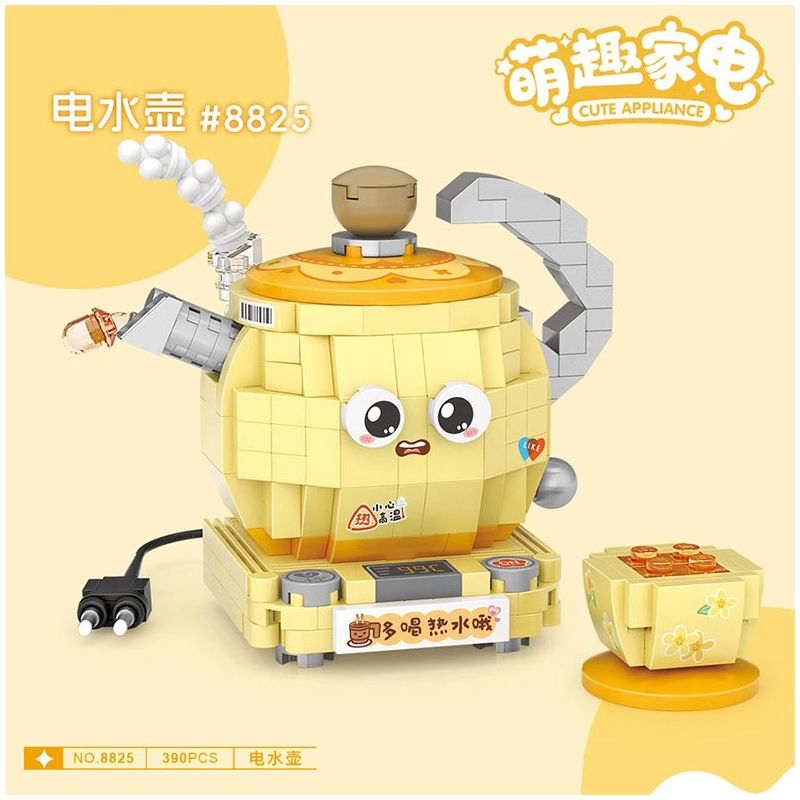 LOZ 8825 non  ĐỒ GIA DỤNG DỄ THƯƠNG ẤM ĐUN NƯỚC ĐIỆN bộ đồ chơi xếp lắp ráp ghép mô hình CUTE APPLIANCE 390 khối