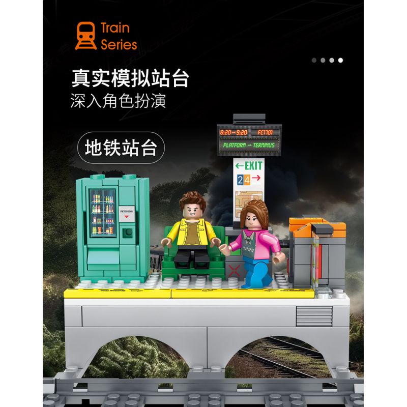 FORANGE FC1702 1702 non  HÀNH TRÌNH ĐƯỜNG SẮT XE ĐIỆN HỒNG KÔNG bộ đồ chơi xếp lắp ráp ghép mô hình City ORBITAL ADVENTURE TRAMWAYS HONG KONG Thành Phố 783 khối