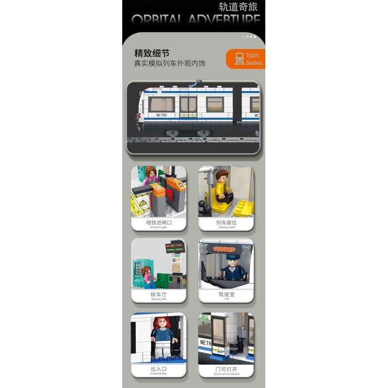 FORANGE FC1702 1702 non  HÀNH TRÌNH ĐƯỜNG SẮT XE ĐIỆN HỒNG KÔNG bộ đồ chơi xếp lắp ráp ghép mô hình City ORBITAL ADVENTURE TRAMWAYS HONG KONG Thành Phố 783 khối