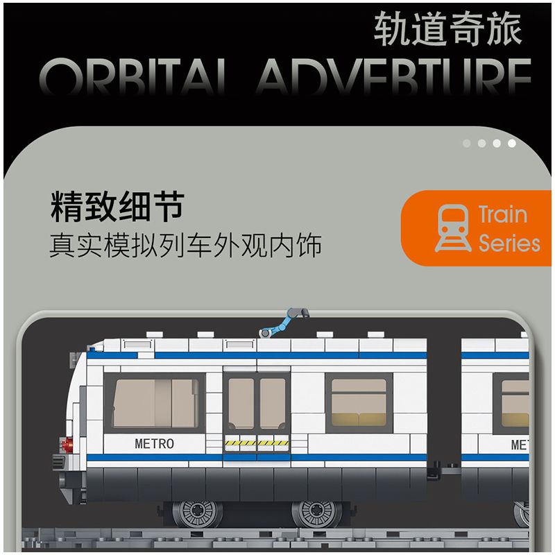 FORANGE FC1701 1701 non  HÀNH TRÌNH QUỸ ĐẠO TÀU ĐIỆN NGẦM bộ đồ chơi xếp lắp ráp ghép mô hình City ORBITAL ADVENTURE Thành Phố 830 khối