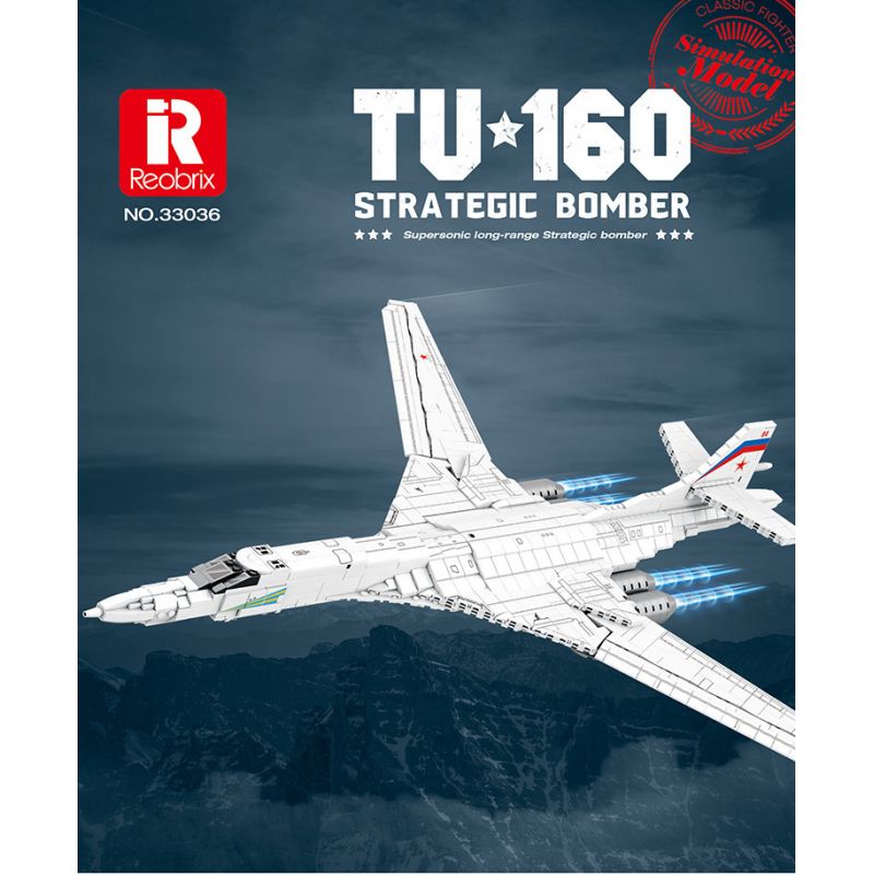 REOBRIX 33036 non  MÁY BAY NÉM BOM TU-160 bộ đồ chơi xếp lắp ráp ghép mô hình Creator TU-160 STRATEGIC BOMBER Sáng Tạo 1598 khối REOBRIX 33036 non  MÁY BAY NÉM BOM TU-160 bộ đồ chơi xếp lắp ráp ghép mô hình Creator TU-160 STRATEGIC BOMBER Sáng Tạo 1598 khối
