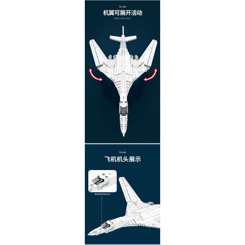 REOBRIX 33036 non  MÁY BAY NÉM BOM TU-160 bộ đồ chơi xếp lắp ráp ghép mô hình Creator TU-160 STRATEGIC BOMBER Sáng Tạo 1598 khối REOBRIX 33036 non  MÁY BAY NÉM BOM TU-160 bộ đồ chơi xếp lắp ráp ghép mô hình Creator TU-160 STRATEGIC BOMBER Sáng Tạo 1598 khối