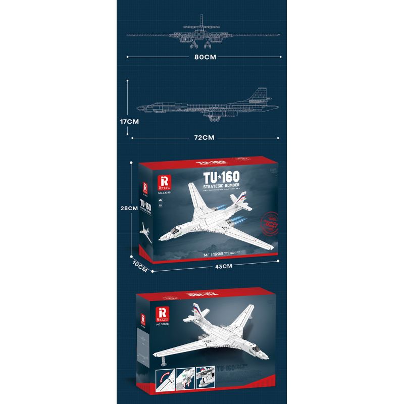REOBRIX 33036 non  MÁY BAY NÉM BOM TU-160 bộ đồ chơi xếp lắp ráp ghép mô hình Creator TU-160 STRATEGIC BOMBER Sáng Tạo 1598 khối REOBRIX 33036 non  MÁY BAY NÉM BOM TU-160 bộ đồ chơi xếp lắp ráp ghép mô hình Creator TU-160 STRATEGIC BOMBER Sáng Tạo 1598 khối