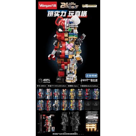 WANGAO 188014 non  GẤU CƠ KHÍ DEADPOOL 400% bộ đồ chơi xếp lắp ráp ghép mô hình