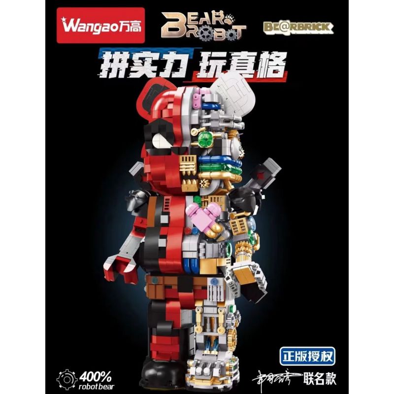 WANGAO 188014 non  GẤU CƠ KHÍ DEADPOOL 400% bộ đồ chơi xếp lắp ráp ghép mô hình