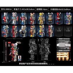 WANGAO 188014 non  GẤU CƠ KHÍ DEADPOOL 400% bộ đồ chơi xếp lắp ráp ghép mô hình