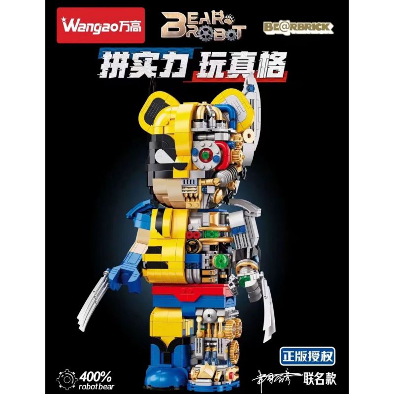 WANGAO 188013 non  GẤU CƠ WOLVERINE 400% bộ đồ chơi xếp lắp ráp ghép mô hình