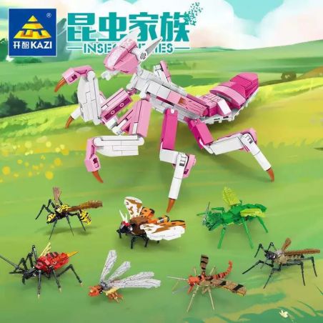 Kazi KY80056 80056 non  HỌ CÔN TRÙNG 8 LOẠI ONG BẮP CÀY BỌ NGỰA PHONG LAN BƯỚM HỔ DÍNH XÍT MỐI MUỖI RUỒI CẠP bộ đồ chơi xếp lắp ráp ghép mô hình INSECT 1204 khối