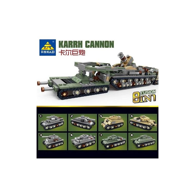 Kazi KY82056 82056 non Lego CARL CANNON bộ đồ chơi xếp lắp ráp ghép mô hình Military Army KARRH CANNON Quân Sự Bộ Đội 1475 khối