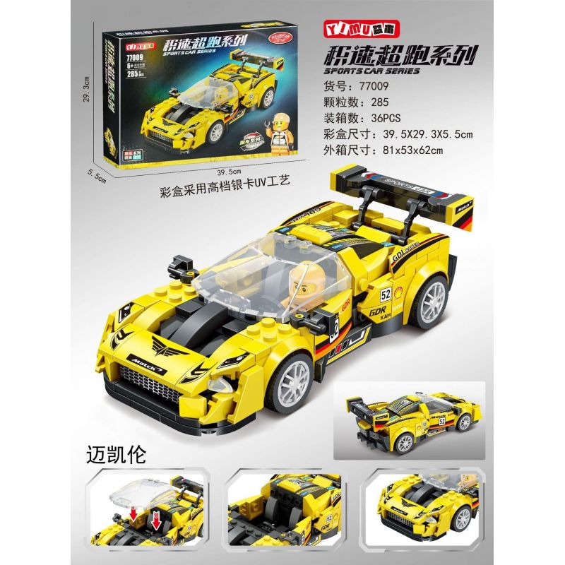 YIMU 77009 non  MCLAREN SENNA bộ đồ chơi xếp lắp ráp ghép mô hình Speed Champions Racing Cars Đua Xe Công Thức 285 khối