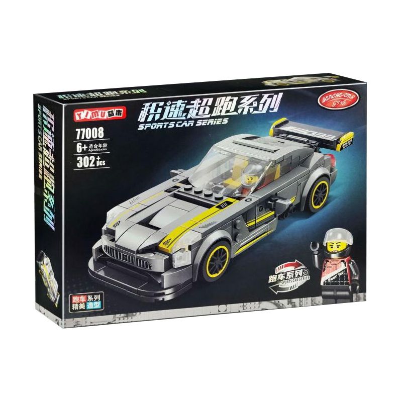 YIMU 77008 non  MERCEDES BENZ AMG bộ đồ chơi xếp lắp ráp ghép mô hình Speed Champions Racing Cars Đua Xe Công Thức 302 khối