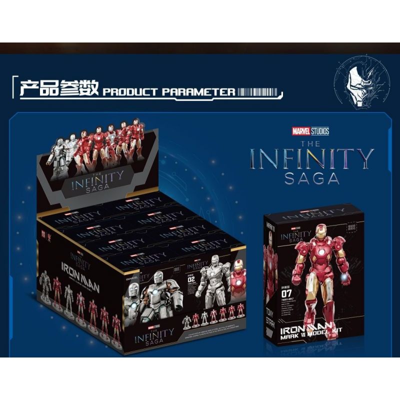 POLLOCK 70001 non  NGƯỜI SẮT 7 MÔ HÌNH bộ đồ chơi xếp lắp ráp ghép mô hình Super Heroes Siêu Nhân Anh Hùng