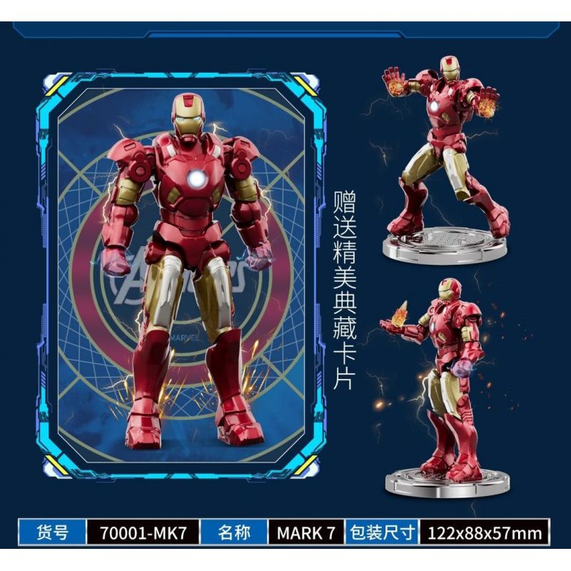 POLLOCK 70001 non  NGƯỜI SẮT 7 MÔ HÌNH bộ đồ chơi xếp lắp ráp ghép mô hình Super Heroes Siêu Nhân Anh Hùng