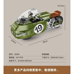 SMALL ANGLE JD006 non  XE GẮN MÁY NGỌC RỒNG bộ đồ chơi xếp lắp ráp ghép mô hình MOTORCYCLE 547 khối