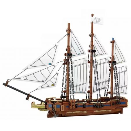 Kazi KY87027 87027 non  RA KHƠI CHO CUỘC PHIÊU LƯU SCHOONER bộ đồ chơi xếp lắp ráp ghép mô hình Pirates Of The Caribbean SAILBOAT Cướp Biển Vùng Caribe 637 khối