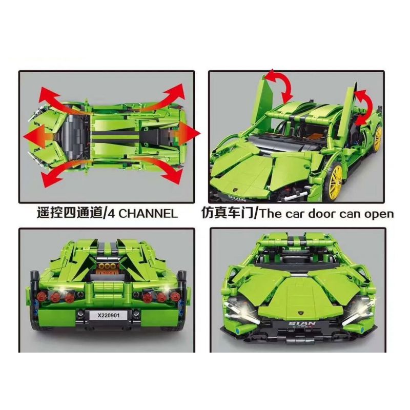 STAR REWARD X220901 220901 non  BÒ XANH tỷ lệ 1:10 bộ đồ chơi xếp lắp ráp ghép mô hình  Kỹ Thuật Công Nghệ Cao Mô Hình Phương Tiện 916 khối