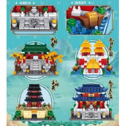 LE YI 69016 non  4 PHONG CÁCH DÂN TỘC THIẾU LÂM TỰ DỌC SÔNG TRONG LỄ HỘI THANH MINH ĐÈO JIAYUGUAN MIẾU KHỔNG TỬ NAM KINH bộ đồ chơi xếp lắp ráp ghép mô hình Creator Sáng Tạo