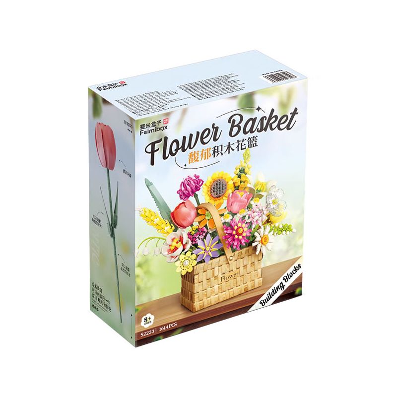 FEMIBOX S2233 2233 non  GIỎ HOA THƠM bộ đồ chơi xếp lắp ráp ghép mô hình Creator FLOWER BASKET Sáng Tạo 1614 khối