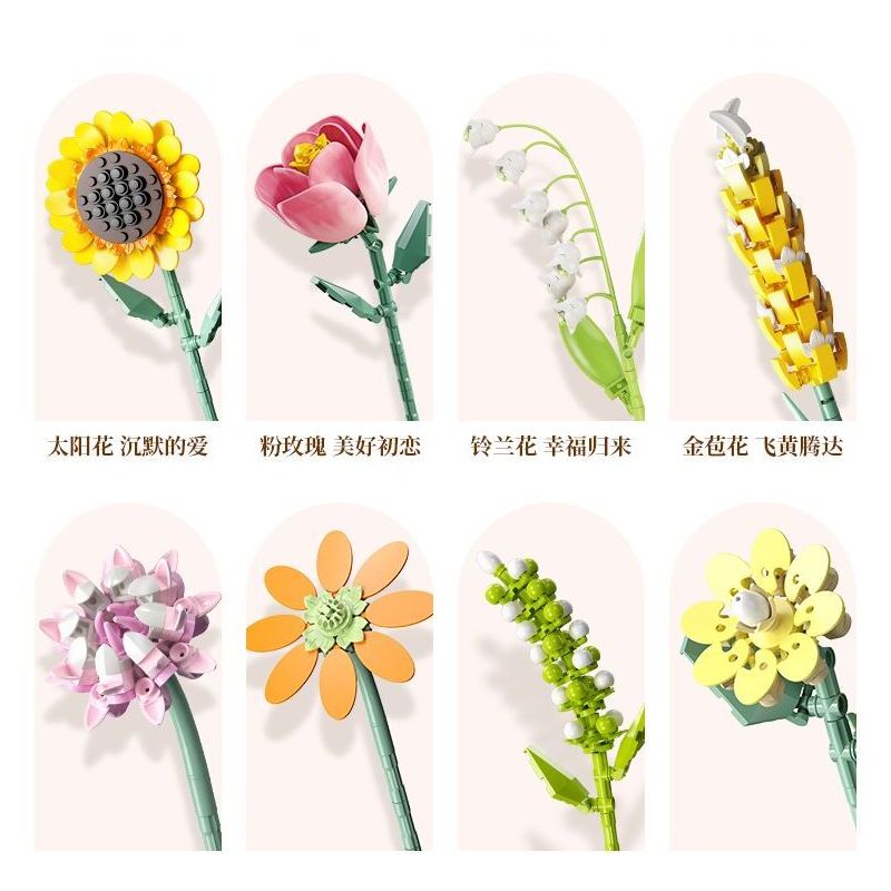 FEMIBOX S2233 2233 non  GIỎ HOA THƠM bộ đồ chơi xếp lắp ráp ghép mô hình Creator FLOWER BASKET Sáng Tạo 1614 khối