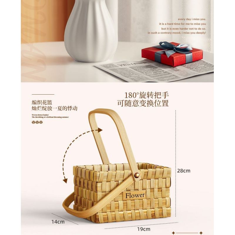 FEMIBOX S2233 2233 non  GIỎ HOA THƠM bộ đồ chơi xếp lắp ráp ghép mô hình Creator FLOWER BASKET Sáng Tạo 1614 khối