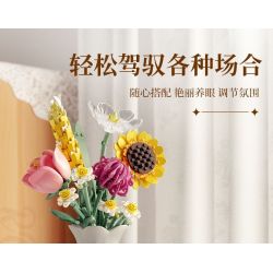 FEMIBOX S2233 2233 non  GIỎ HOA THƠM bộ đồ chơi xếp lắp ráp ghép mô hình Creator FLOWER BASKET Sáng Tạo 1614 khối