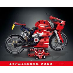 LE YI 88077 non  XE MÁY NHANH V4 bộ đồ chơi xếp lắp ráp ghép mô hình  DUCATI DIAVEL V4 Kỹ Thuật Công Nghệ Cao Mô Hình Phương Tiện 355 khối