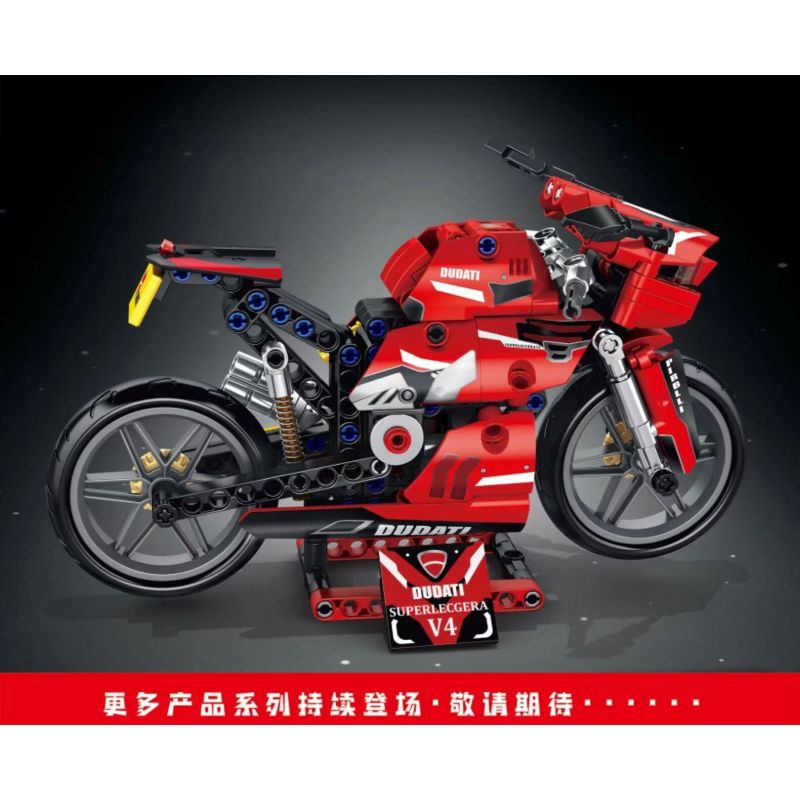 LE YI 88077 non  XE MÁY NHANH V4 bộ đồ chơi xếp lắp ráp ghép mô hình  DUCATI DIAVEL V4 Kỹ Thuật Công Nghệ Cao Mô Hình Phương Tiện 355 khối