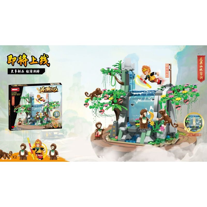 WOMA C0789 0789 non  TÂY DU HANG MÀN NƯỚC Ở NÚI HOA QUẢ bộ đồ chơi xếp lắp ráp ghép mô hình 409 khối