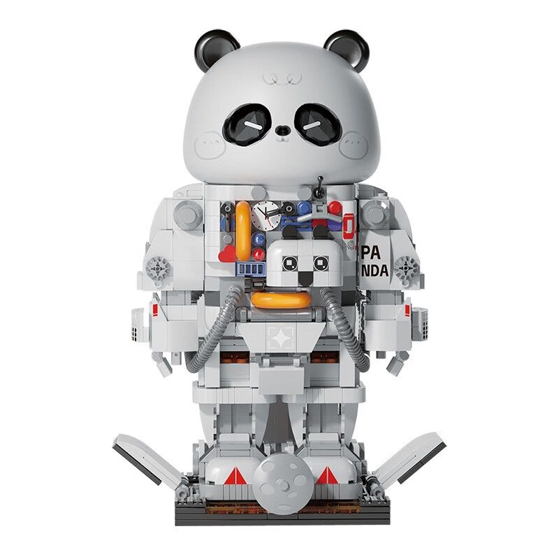 HUANYE R3010 3010 non  DỰ ÁN SÁNG TẠO PHI HÀNH GIA PANDA PAIPAI LANTERN bộ đồ chơi xếp lắp ráp ghép mô hình PANDA ASTRONAUT LIGHTS 1200 khối