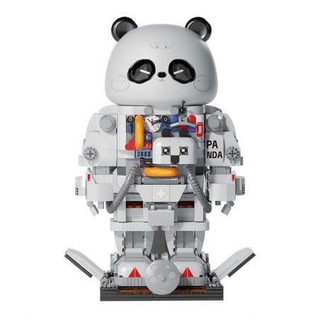 HUANYE R3010 3010 non  DỰ ÁN SÁNG TẠO PHI HÀNH GIA PANDA PAIPAI LANTERN bộ đồ chơi xếp lắp ráp ghép mô hình PANDA ASTRONAUT LIGHTS 1200 khối