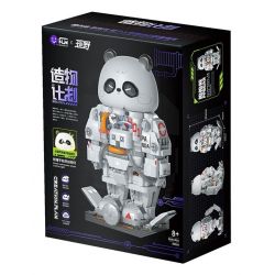 HUANYE R3010 3010 non  DỰ ÁN SÁNG TẠO PHI HÀNH GIA PANDA PAIPAI LANTERN bộ đồ chơi xếp lắp ráp ghép mô hình PANDA ASTRONAUT LIGHTS 1200 khối
