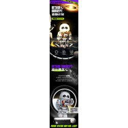 HUANYE R3010 3010 non  DỰ ÁN SÁNG TẠO PHI HÀNH GIA PANDA PAIPAI LANTERN bộ đồ chơi xếp lắp ráp ghép mô hình PANDA ASTRONAUT LIGHTS 1200 khối