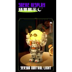 HUANYE R3010 3010 non  DỰ ÁN SÁNG TẠO PHI HÀNH GIA PANDA PAIPAI LANTERN bộ đồ chơi xếp lắp ráp ghép mô hình PANDA ASTRONAUT LIGHTS 1200 khối