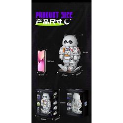 HUANYE R3010 3010 non  DỰ ÁN SÁNG TẠO PHI HÀNH GIA PANDA PAIPAI LANTERN bộ đồ chơi xếp lắp ráp ghép mô hình PANDA ASTRONAUT LIGHTS 1200 khối
