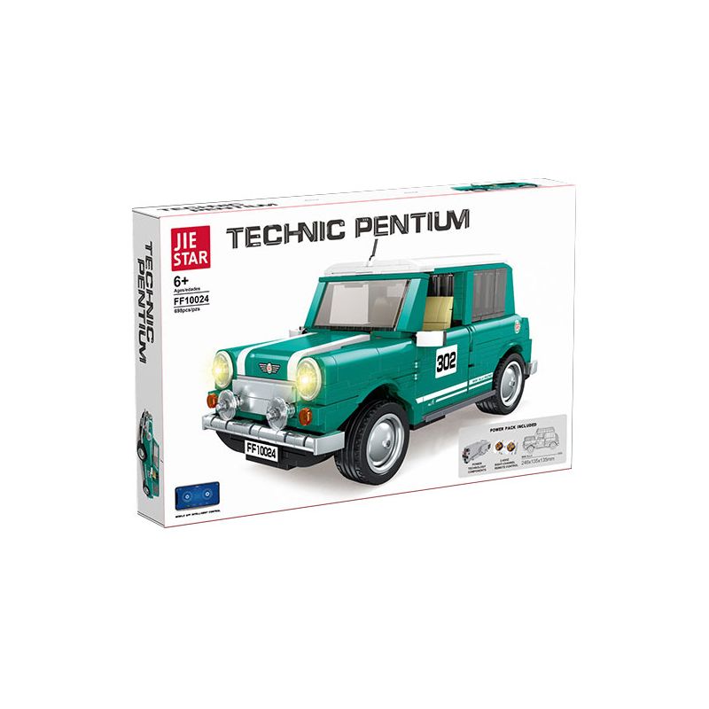 JIESTAR FF10024 10024 non  COOPER NHỎ bộ đồ chơi xếp lắp ráp ghép mô hình Creator MINI ALL4 RACING Sáng Tạo 698 khối