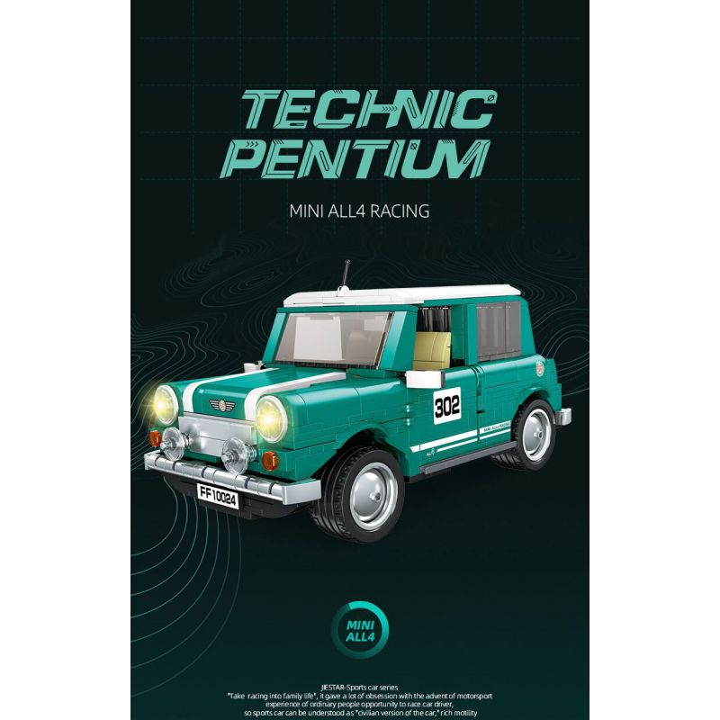 JIESTAR FF10024 10024 non  COOPER NHỎ bộ đồ chơi xếp lắp ráp ghép mô hình Creator MINI ALL4 RACING Sáng Tạo 698 khối