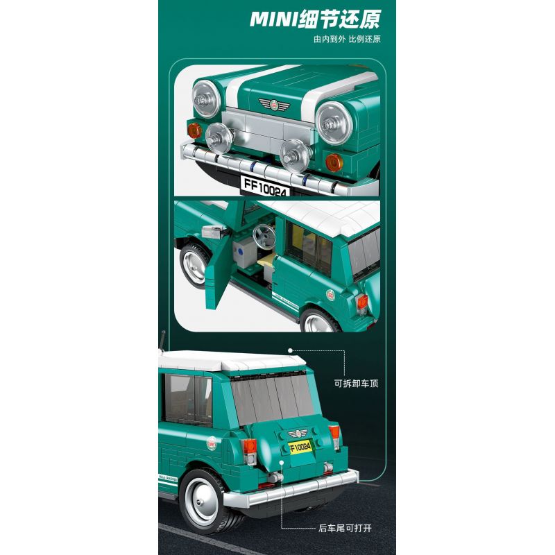 JIESTAR FF10024 10024 non  COOPER NHỎ bộ đồ chơi xếp lắp ráp ghép mô hình Creator MINI ALL4 RACING Sáng Tạo 698 khối