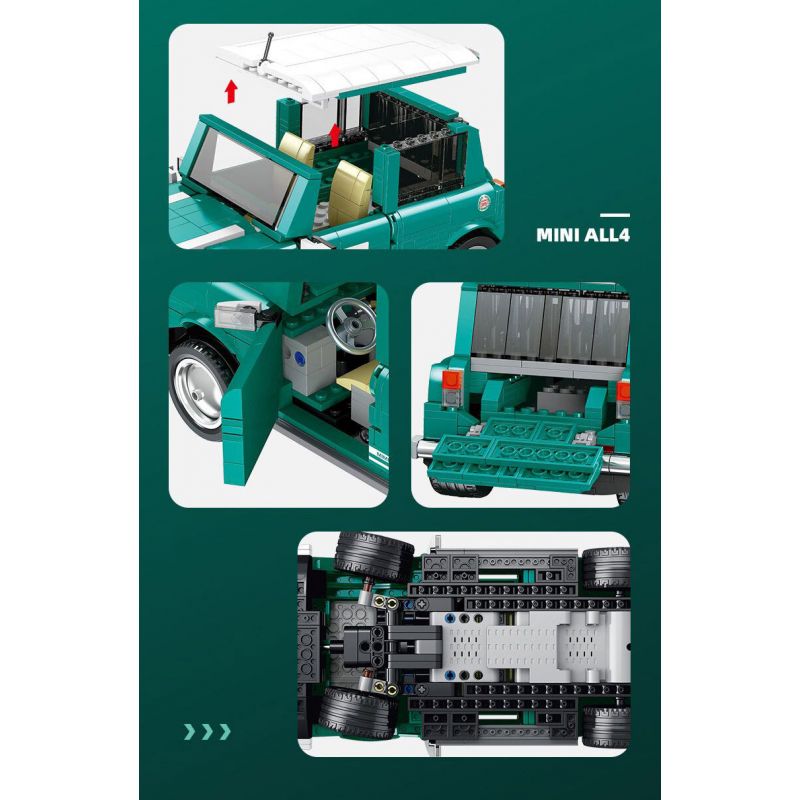 JIESTAR FF10024 10024 non  COOPER NHỎ bộ đồ chơi xếp lắp ráp ghép mô hình Creator MINI ALL4 RACING Sáng Tạo 698 khối