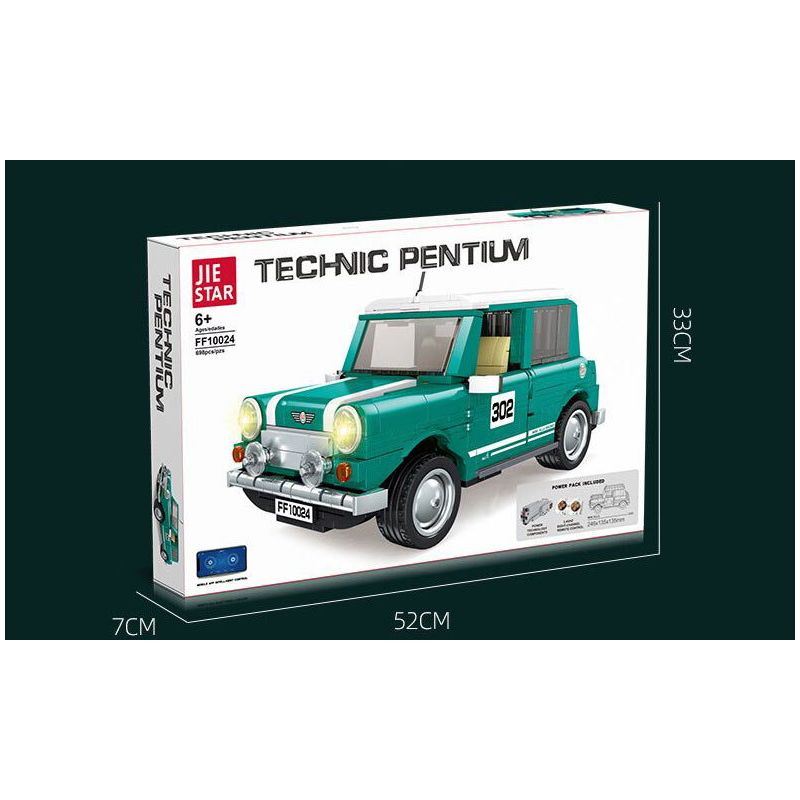 JIESTAR FF10024 10024 non  COOPER NHỎ bộ đồ chơi xếp lắp ráp ghép mô hình Creator MINI ALL4 RACING Sáng Tạo 698 khối