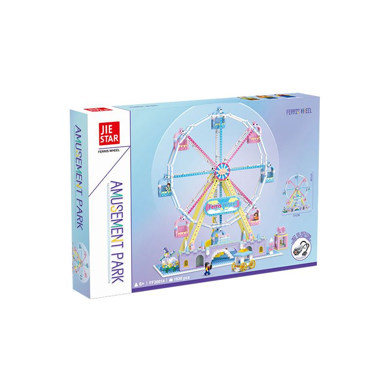 JIESTAR FF30014 30014 non  KHU VUI CHƠI VÒNG ĐU QUAY bộ đồ chơi xếp lắp ráp ghép mô hình Creator AMUSEMENT PARK FERRIS WHEEL Sáng Tạo 1390 khối