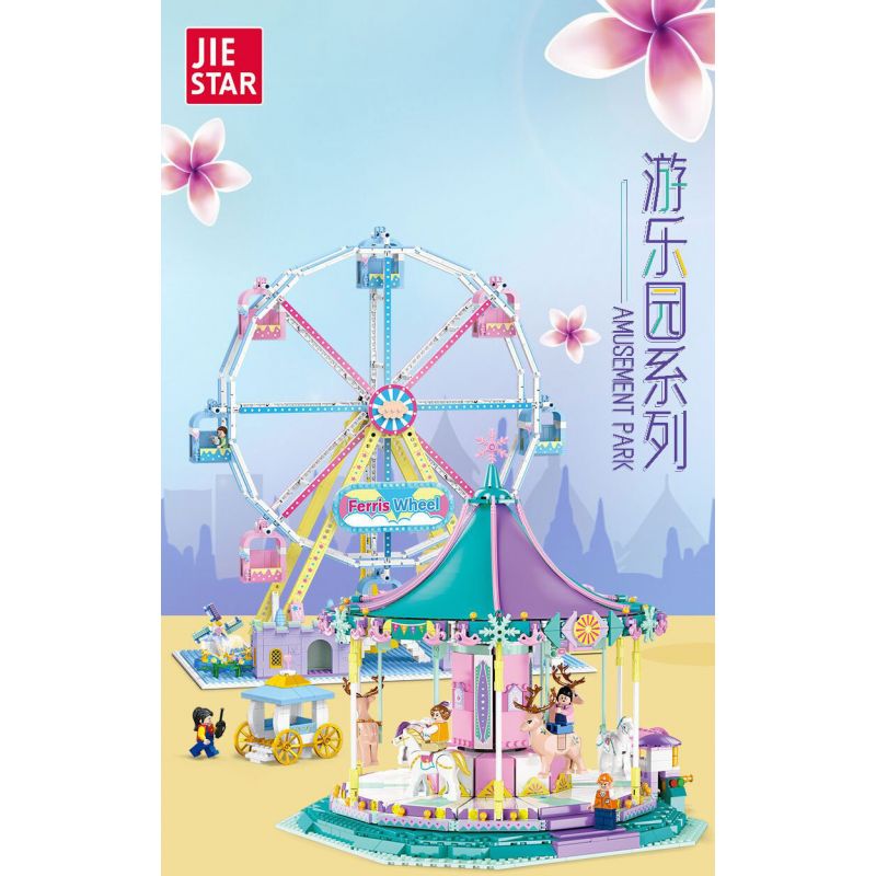 JIESTAR FF30014 30014 non  KHU VUI CHƠI VÒNG ĐU QUAY bộ đồ chơi xếp lắp ráp ghép mô hình Creator AMUSEMENT PARK FERRIS WHEEL Sáng Tạo 1390 khối