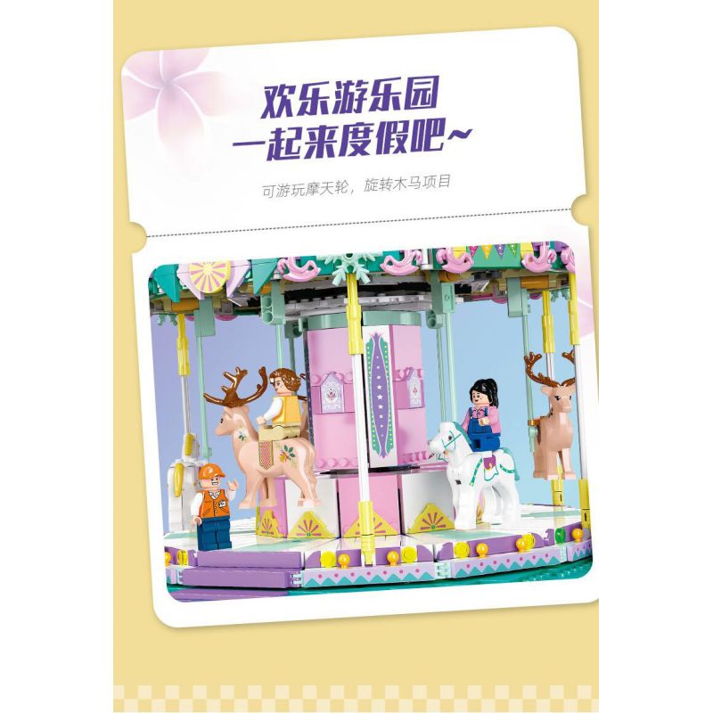 JIESTAR FF30014 30014 non  KHU VUI CHƠI VÒNG ĐU QUAY bộ đồ chơi xếp lắp ráp ghép mô hình Creator AMUSEMENT PARK FERRIS WHEEL Sáng Tạo 1390 khối