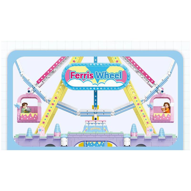 JIESTAR FF30014 30014 non  KHU VUI CHƠI VÒNG ĐU QUAY bộ đồ chơi xếp lắp ráp ghép mô hình Creator AMUSEMENT PARK FERRIS WHEEL Sáng Tạo 1390 khối