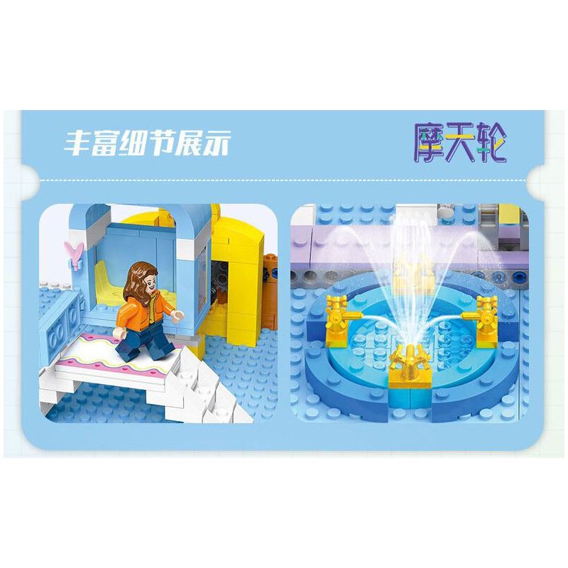 JIESTAR FF30014 30014 non  KHU VUI CHƠI VÒNG ĐU QUAY bộ đồ chơi xếp lắp ráp ghép mô hình Creator AMUSEMENT PARK FERRIS WHEEL Sáng Tạo 1390 khối