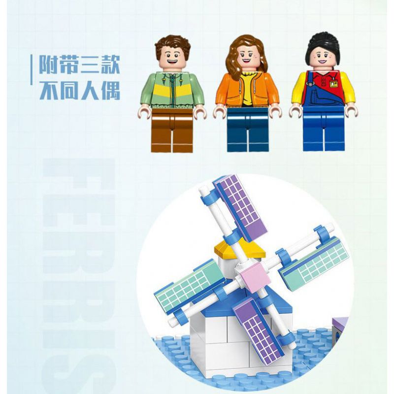 JIESTAR FF30014 30014 non  KHU VUI CHƠI VÒNG ĐU QUAY bộ đồ chơi xếp lắp ráp ghép mô hình Creator AMUSEMENT PARK FERRIS WHEEL Sáng Tạo 1390 khối