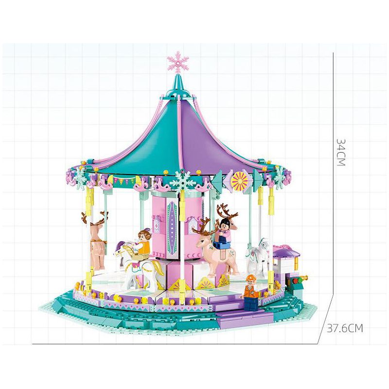 JIESTAR FF30014 30014 non  KHU VUI CHƠI VÒNG ĐU QUAY bộ đồ chơi xếp lắp ráp ghép mô hình Creator AMUSEMENT PARK FERRIS WHEEL Sáng Tạo 1390 khối