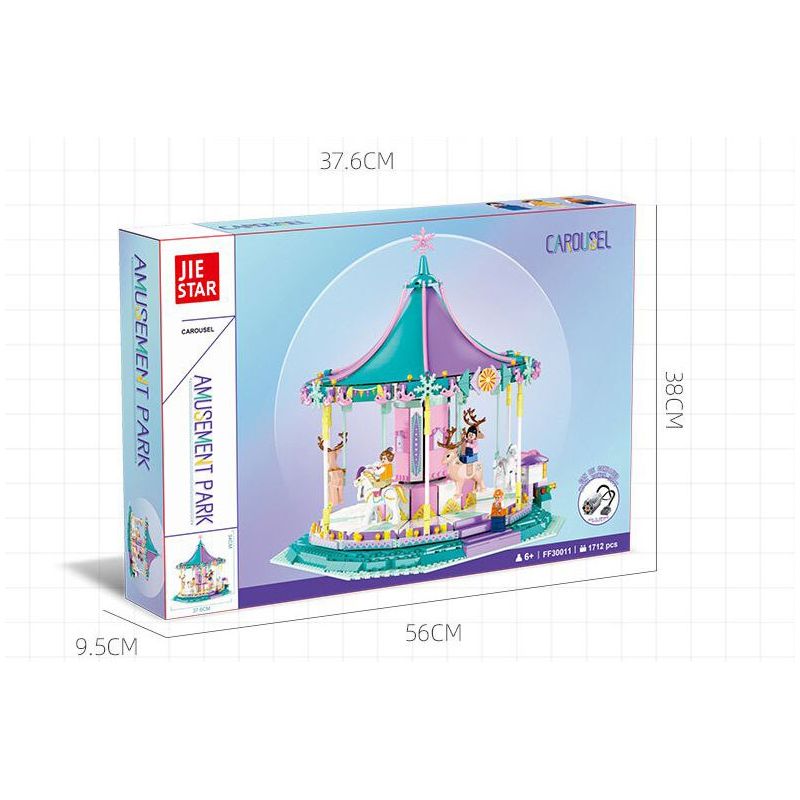 JIESTAR FF30014 30014 non  KHU VUI CHƠI VÒNG ĐU QUAY bộ đồ chơi xếp lắp ráp ghép mô hình Creator AMUSEMENT PARK FERRIS WHEEL Sáng Tạo 1390 khối